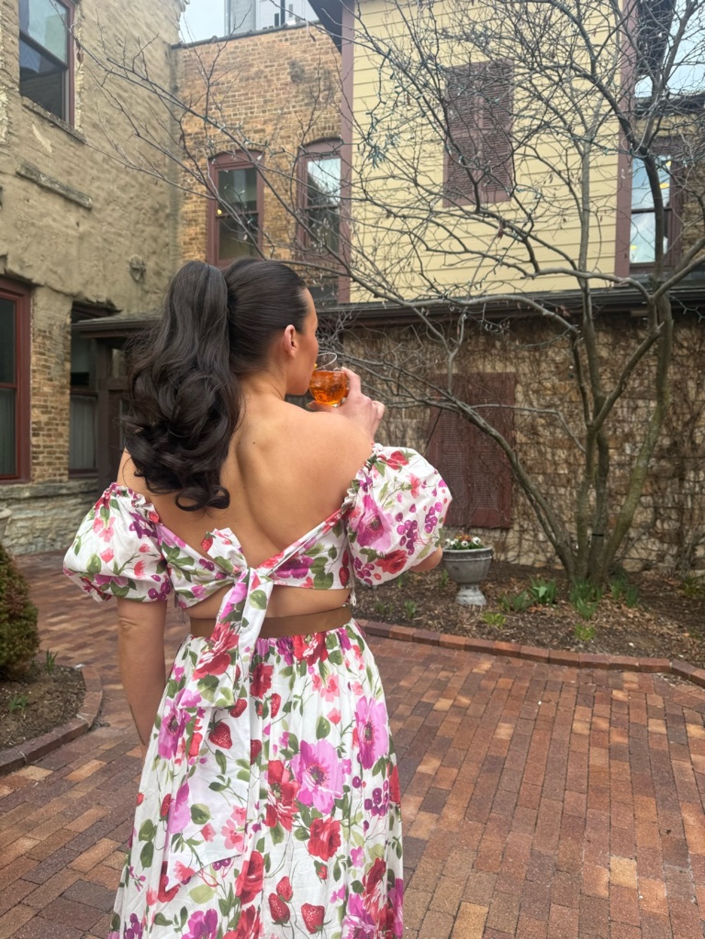 Abercrombie and Fitch Floral and Strawberry midi dress